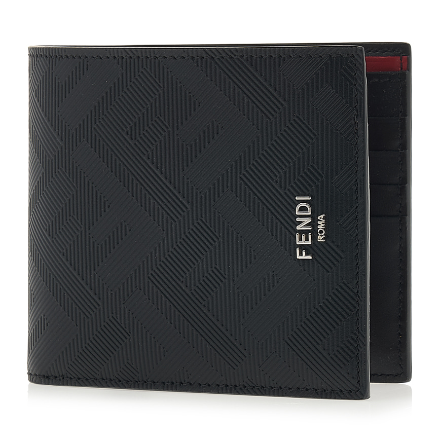 FF wallet Black and red leather bi-fold wallet
