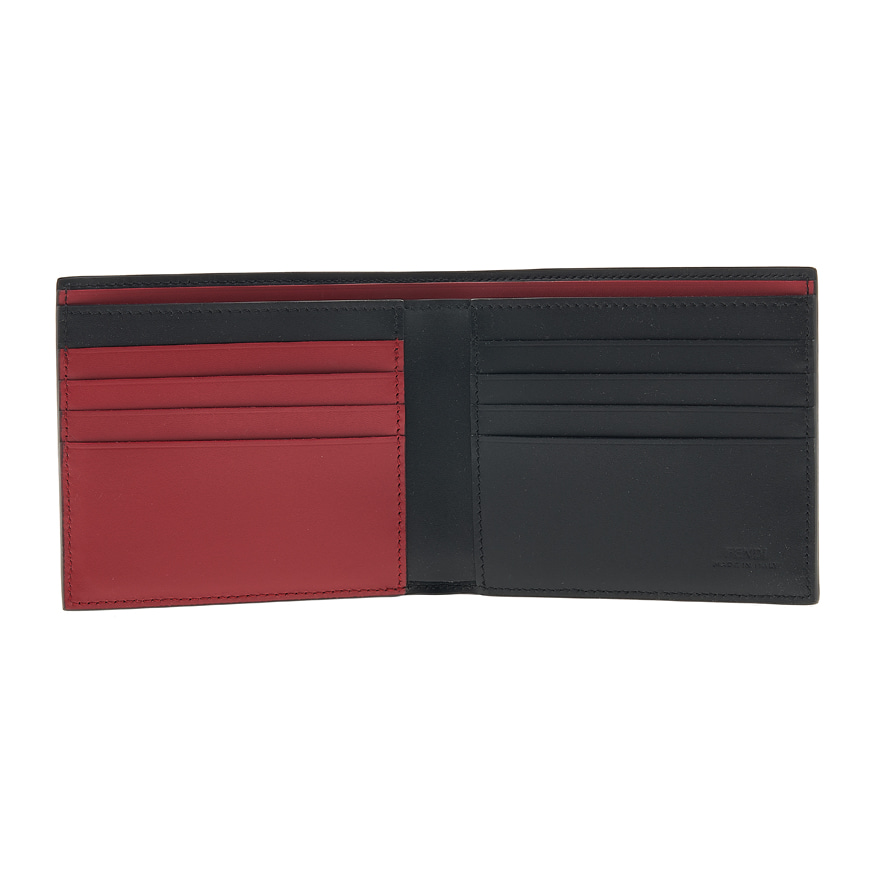 FF wallet Black and red leather bi-fold wallet
