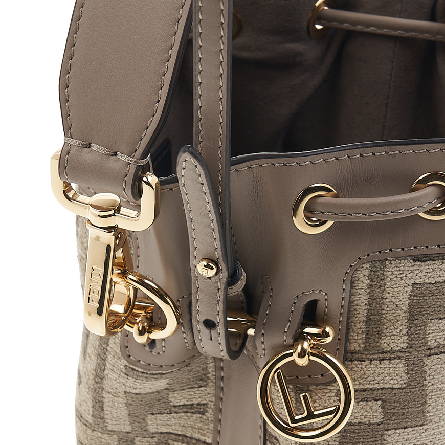 Mon Tresor Dove grey tapestry fabric mini-bag