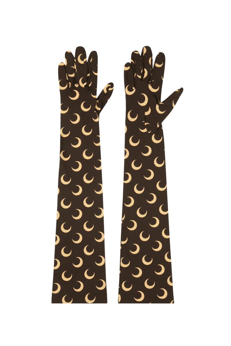 REGENERATED ALL OVER MOON GLOVES - Brown