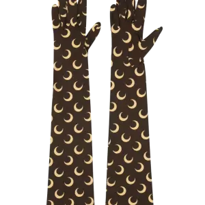 REGENERATED ALL OVER MOON GLOVES - Brown