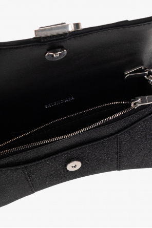 BALENCIAGA BLACK ‘HOURGLASS MINI’ WALLET WITH CHAIN