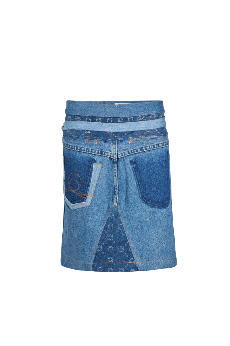 DENIM MOONOGRAM UNISEX APRON - Moonogram Blue Denim