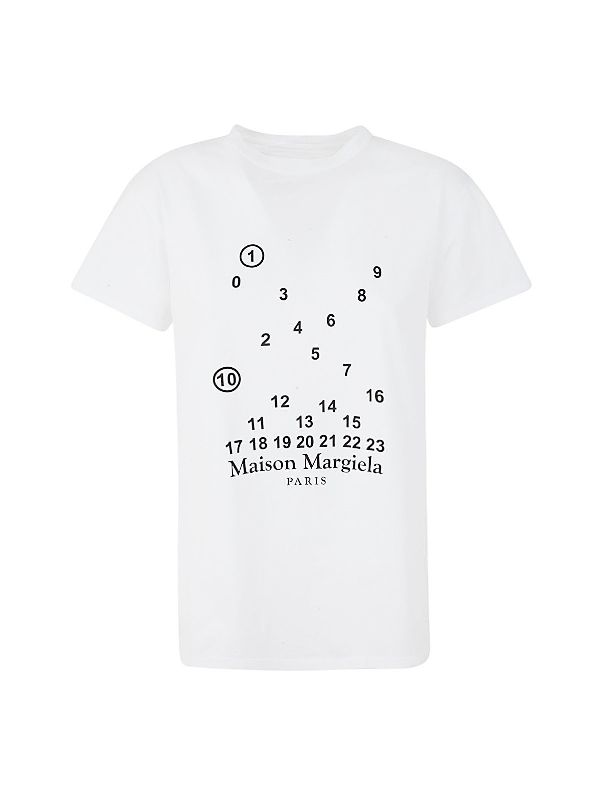NUMBERING LOGO PRINTED COTTON T-SHIRT