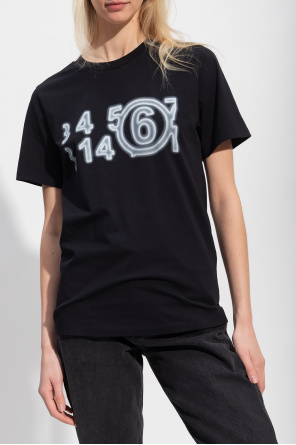 MM6 MAISON MARGIELA BLACK T-SHIRT WITH LOGO