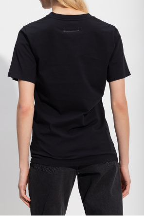 MM6 MAISON MARGIELA BLACK T-SHIRT WITH LOGO