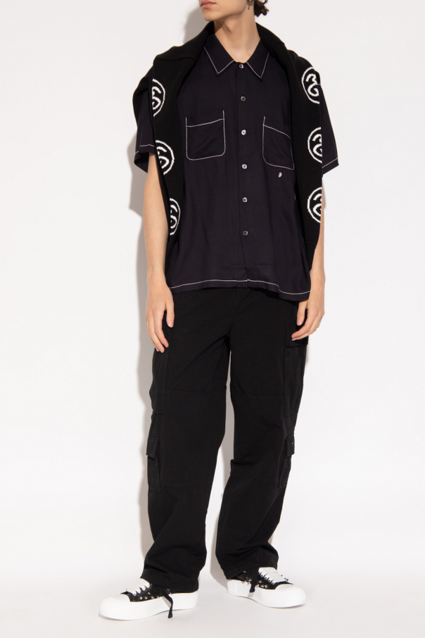 STUSSY BLACK SHORT-SLEEVED SHIRT