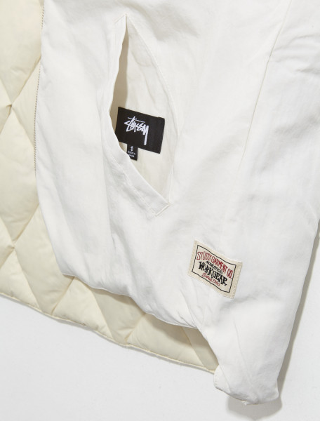 Stüssy Reversible Quilted Vest in Cream