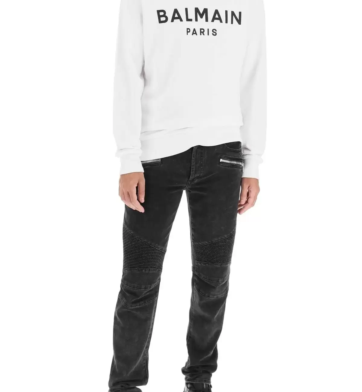 TAPERED BIKER JEANS BALMAIN