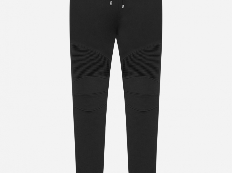 Biker-style cotton jogger pants