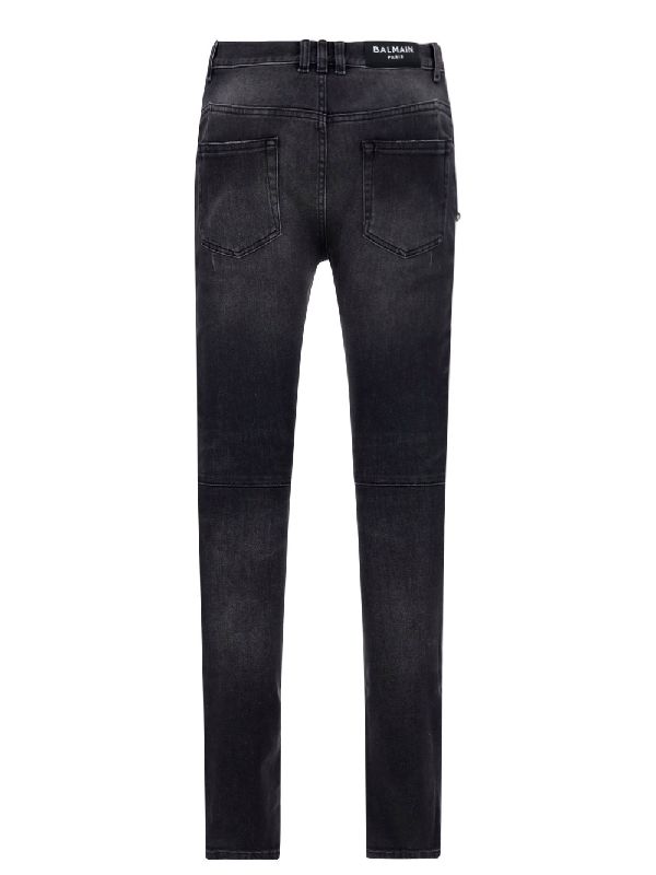 Distress Rib Slim Denim