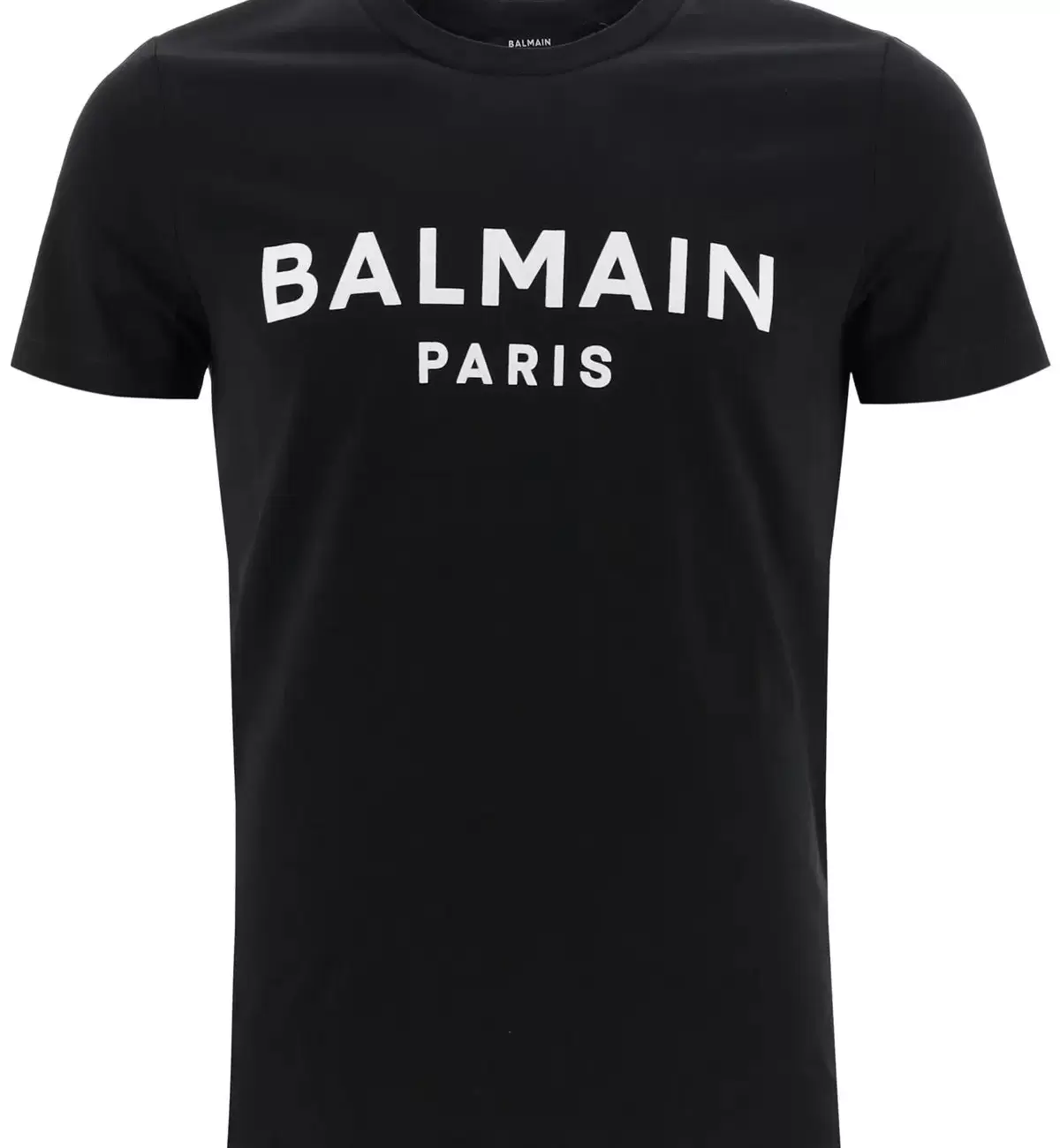 T-SHIRT WITH FLOCKED LOGO BALMAIN