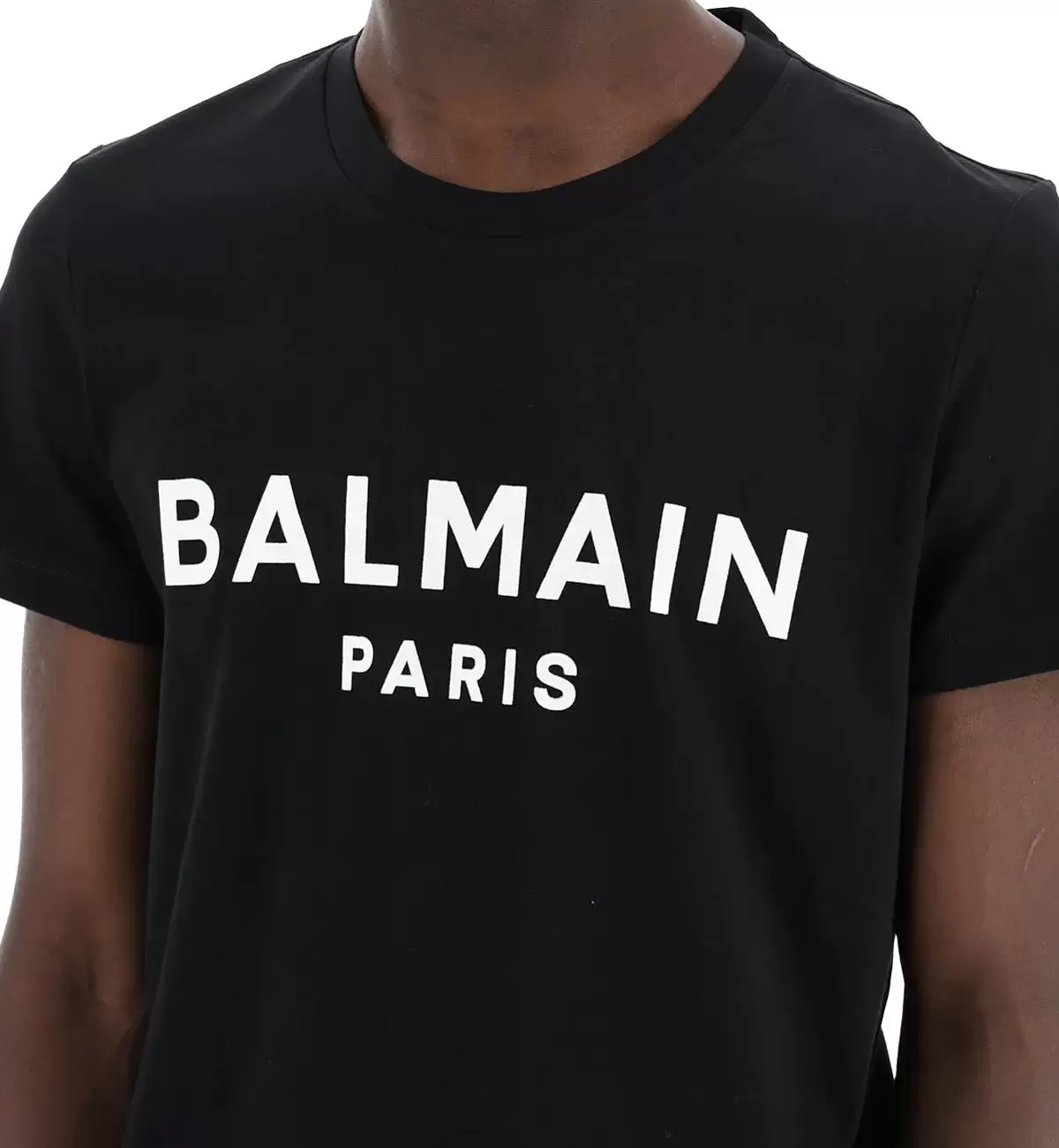 T-SHIRT WITH FLOCKED LOGO BALMAIN