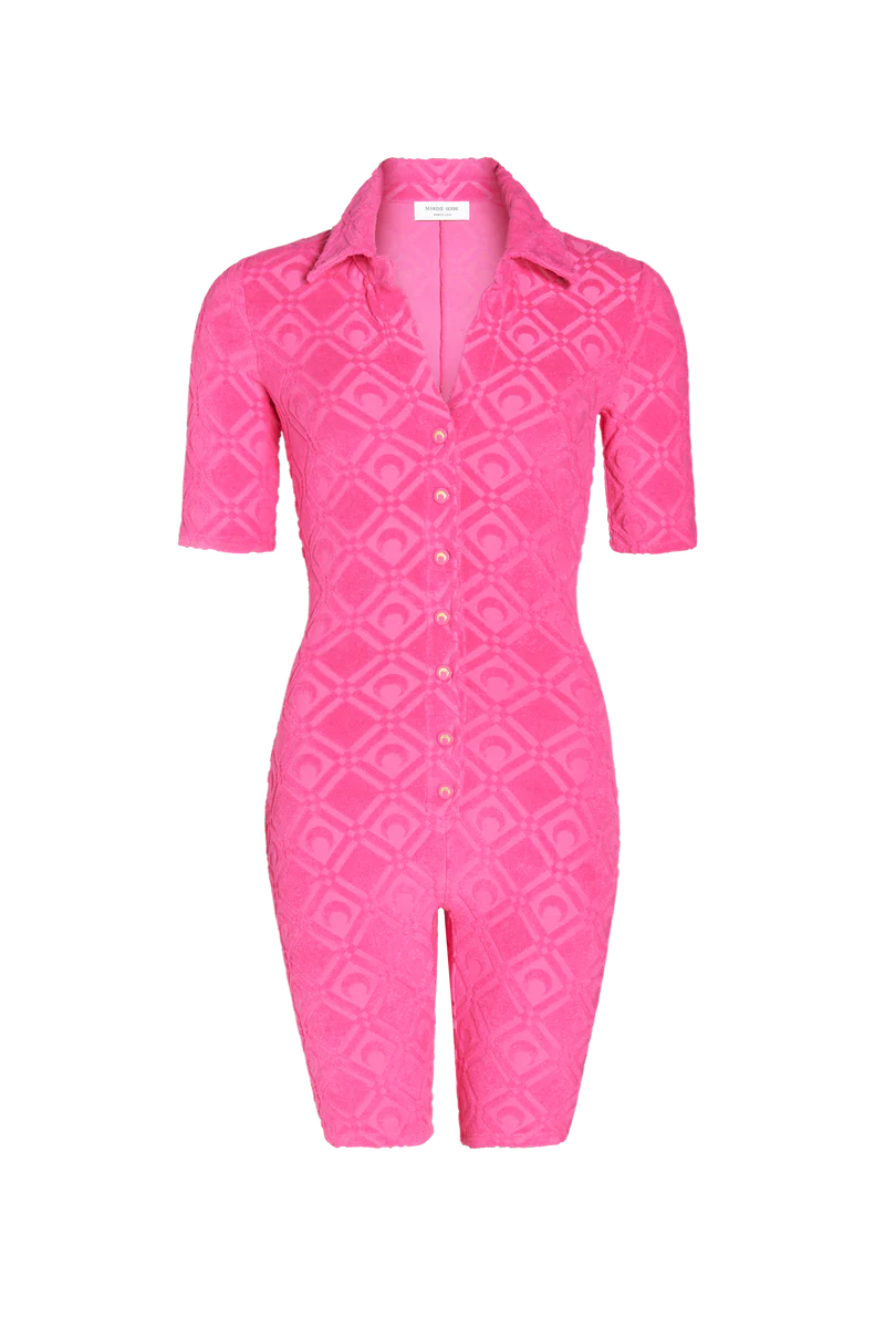 SPONGE-JACQUARD JUMPSUIT - Pink 