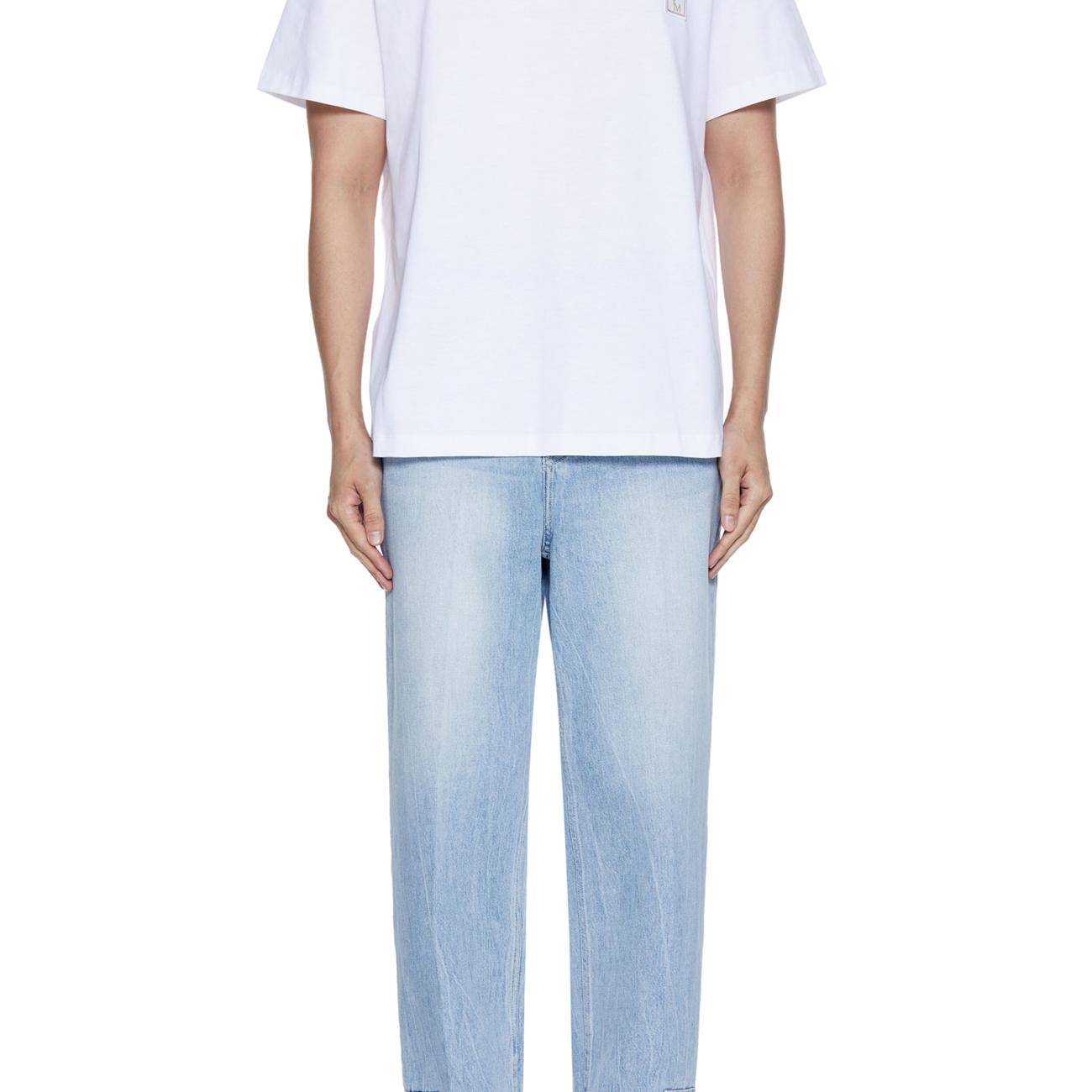  White Cotton Lenticular Backlogo T-shirt 