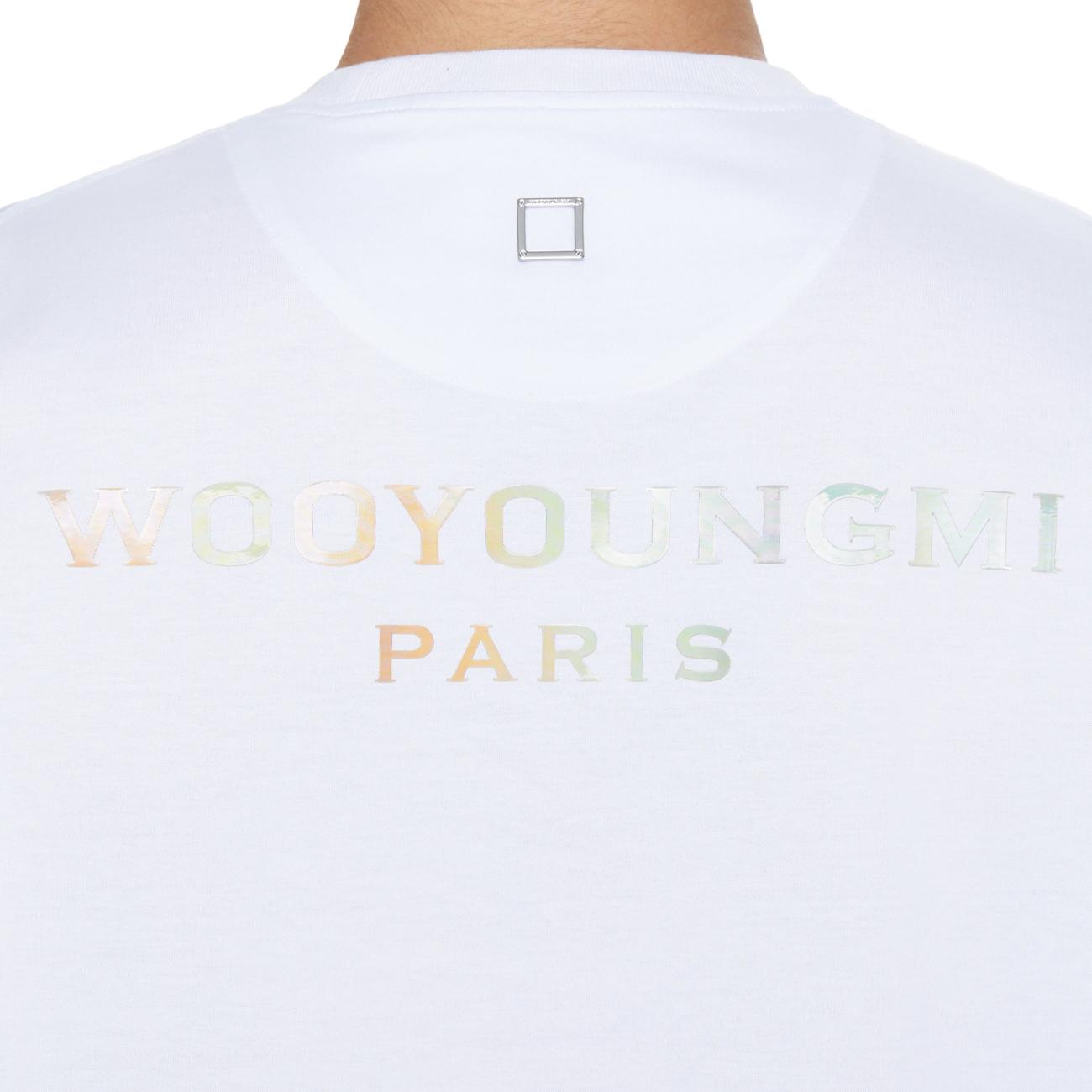 White Cotton Lenticular Backlogo T-shirt 