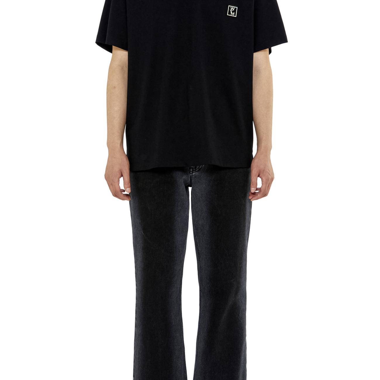  Black Cotton Lenticular Backlogo T-shirt