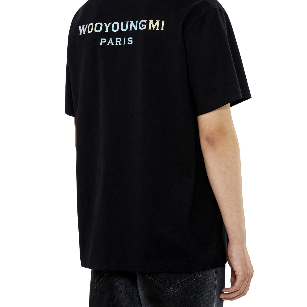  Black Cotton Lenticular Backlogo T-shirt