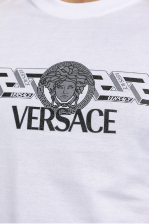 VERSACE WHITE T-SHIRT WITH LOGO