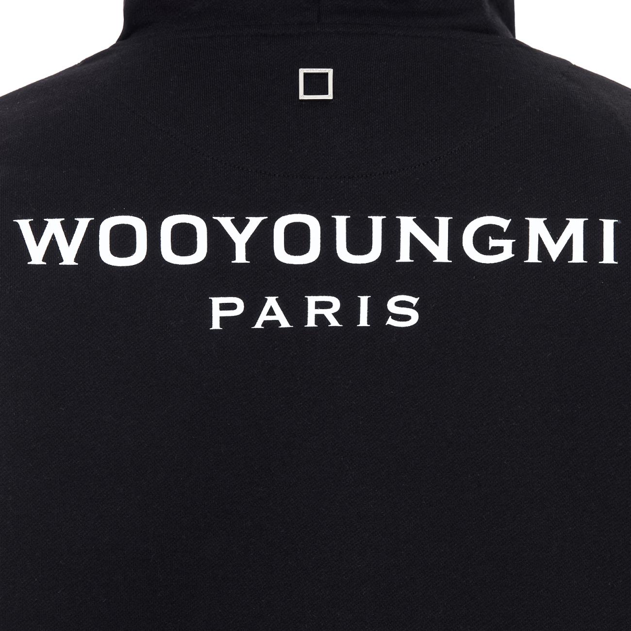 Black back logo hooded zip-up