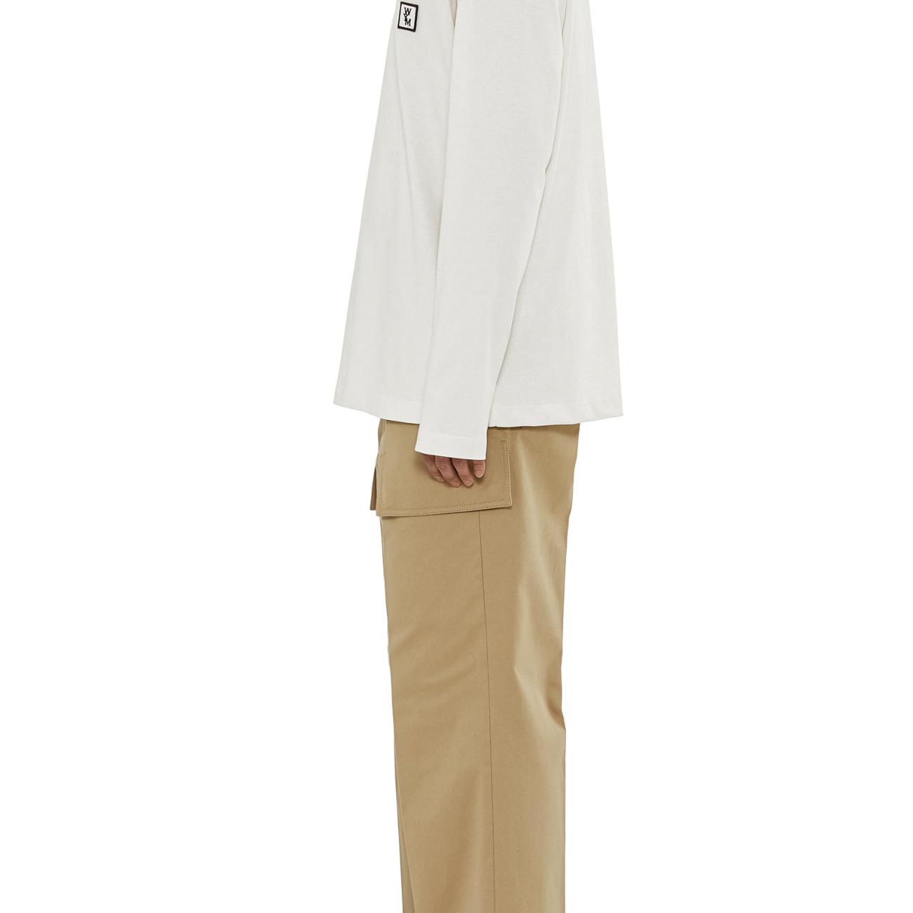 Ivory Cotton Backlogo Long Sleeve T-shirt