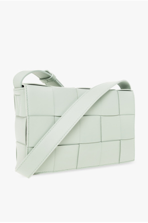  BOTTEGA VENETA GREEN ‘CASSETTE’ SHOULDER BAG