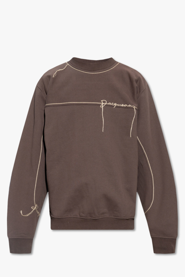  JACQUEMUS BROWN ‘FIO’ SWEATSHIRT WITH LOGO