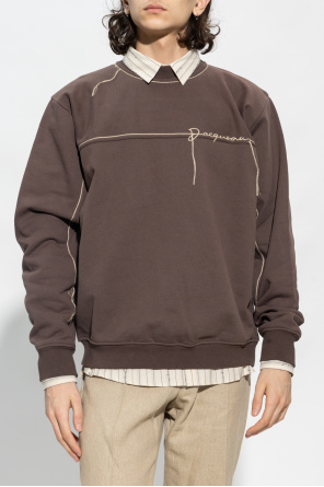  JACQUEMUS BROWN ‘FIO’ SWEATSHIRT WITH LOGO