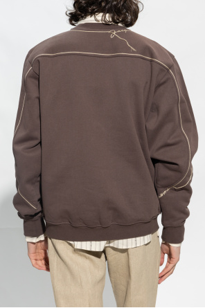  JACQUEMUS BROWN ‘FIO’ SWEATSHIRT WITH LOGO