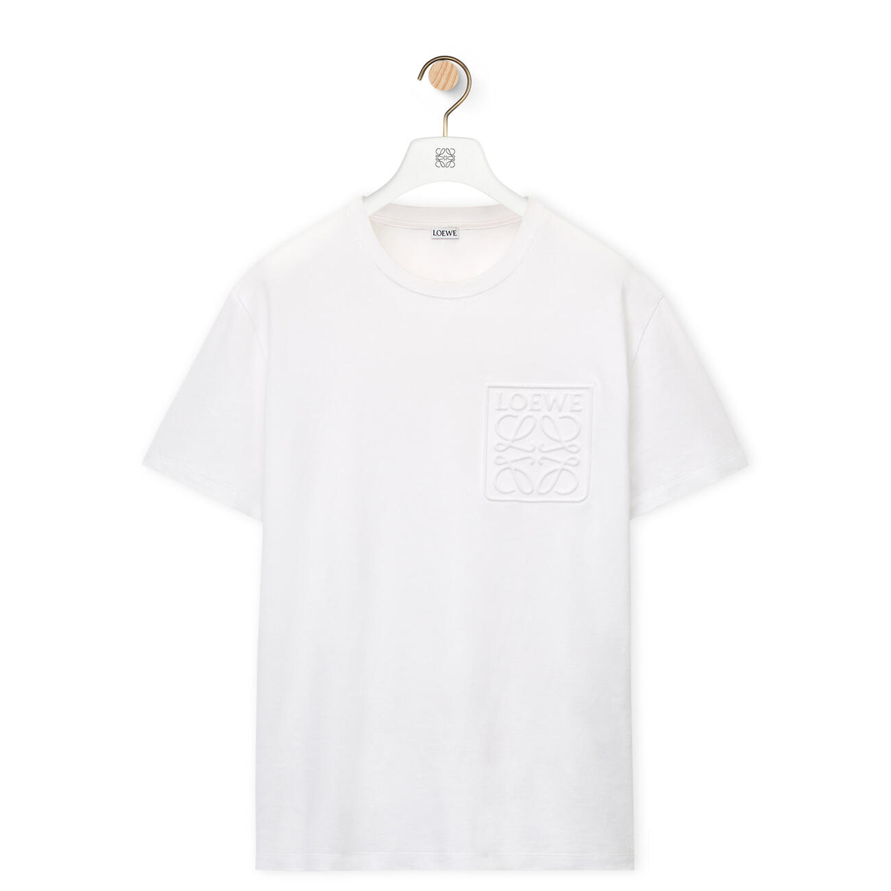 Debossed Anagram T-shirt in cotton white