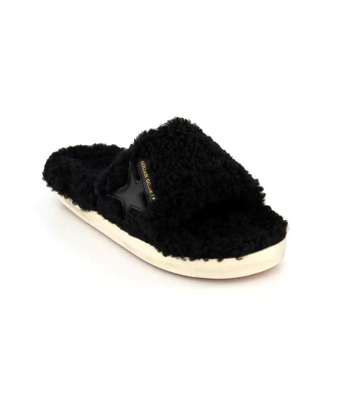 Poolstar Shearling Upper Leather Star Slide