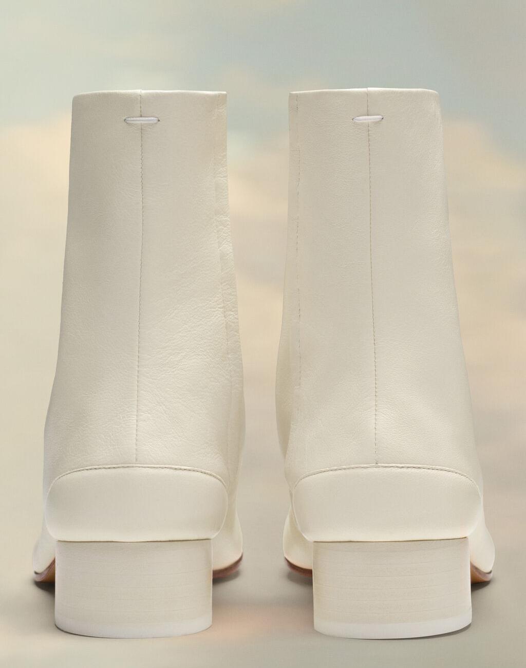 White Tabi ankle boots