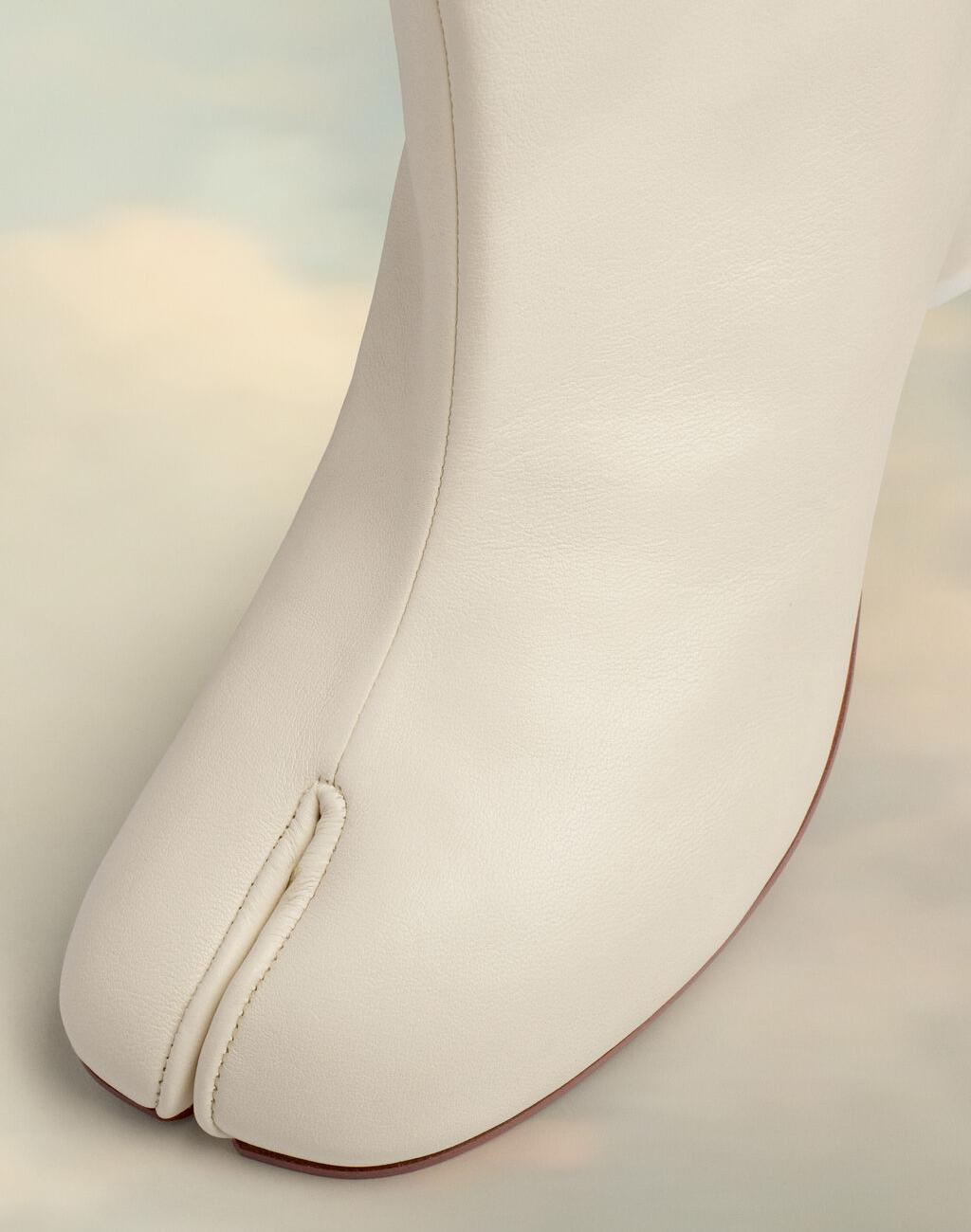 White Tabi ankle boots