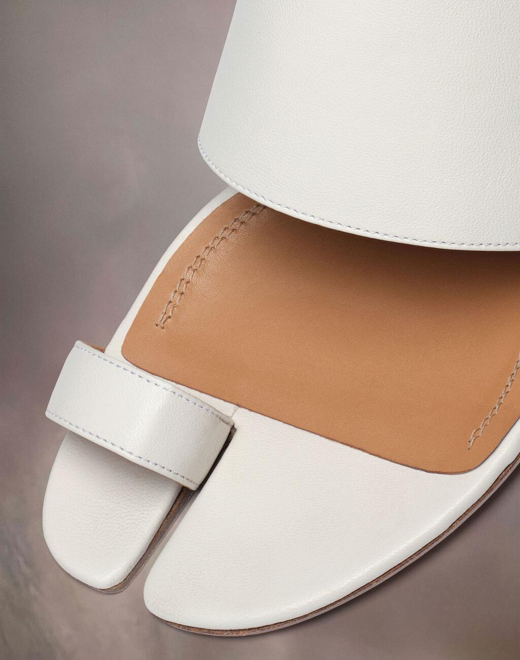 White Tabi low mules