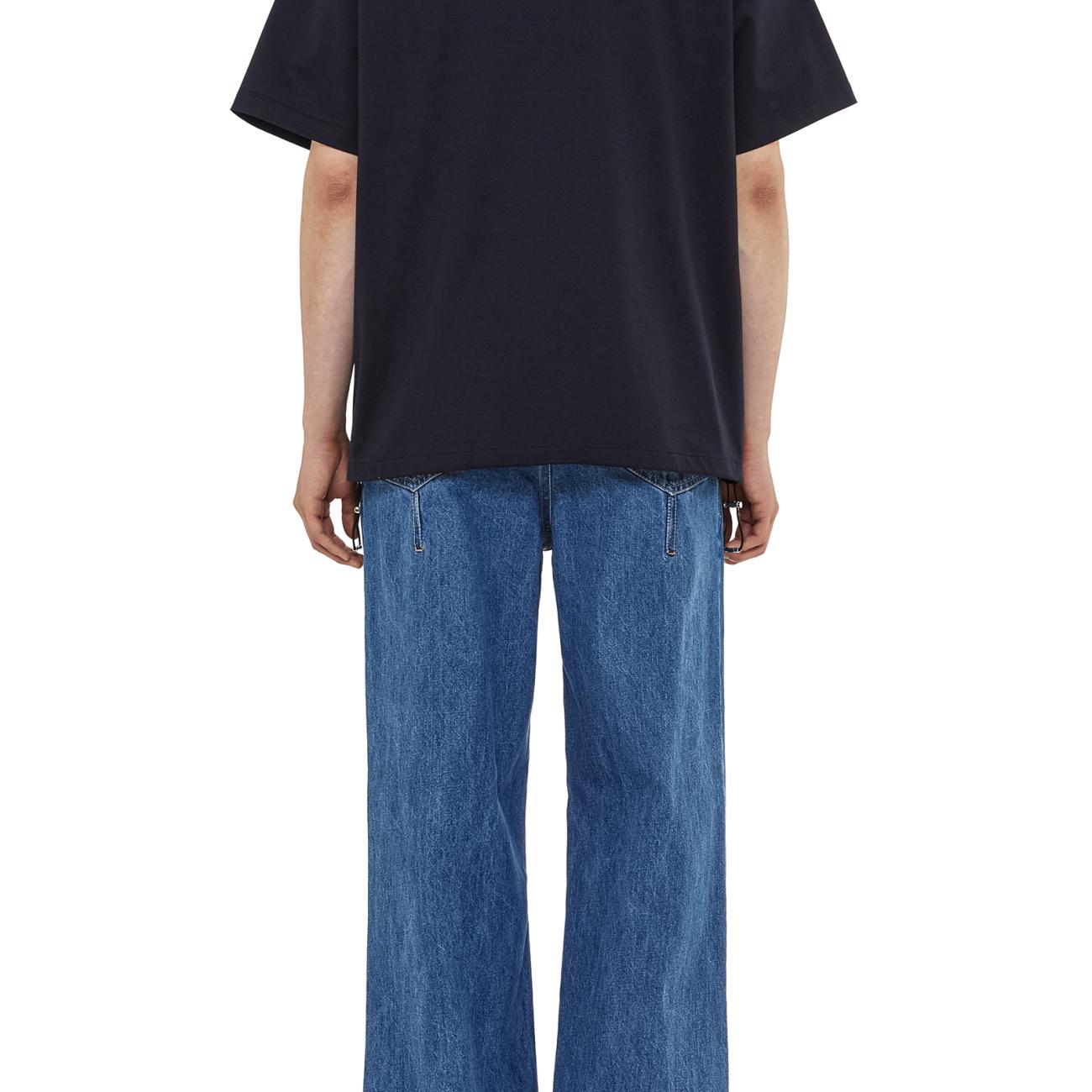 Navy Cotton String T-Shirt