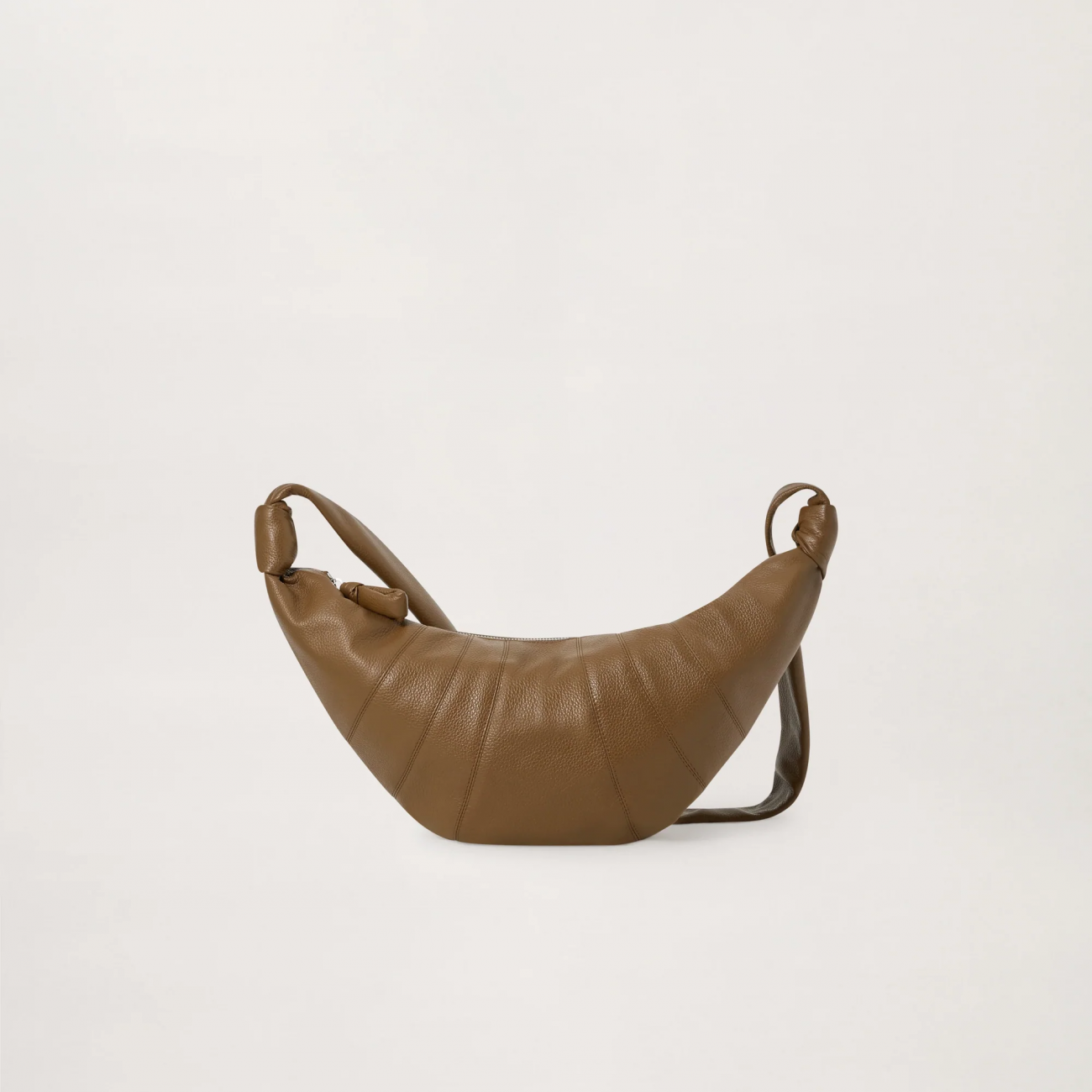 MEDIUM CROISSANT BAG - SOFT GRAINED LEATHER - OLIVE BROWN