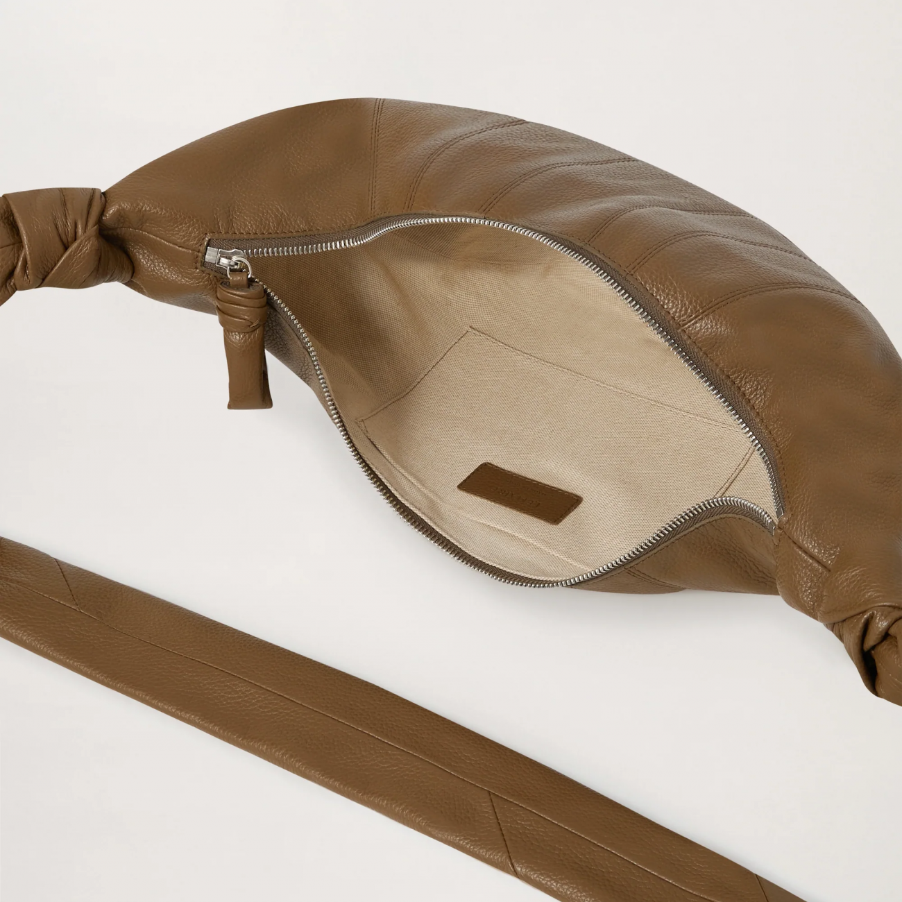 MEDIUM CROISSANT BAG - SOFT GRAINED LEATHER - OLIVE BROWN