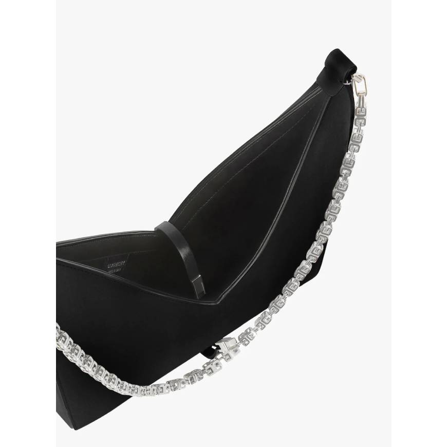 Small Cut Out bag in box leather with chain