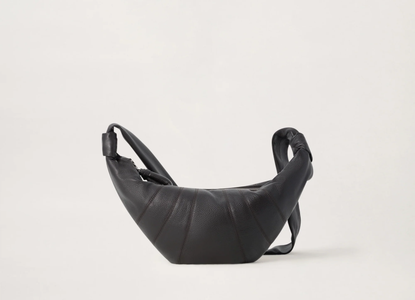 MEDIUM CROISSANT BAG SOFT GRAINED LEATHER - DARK CHOCOLATE