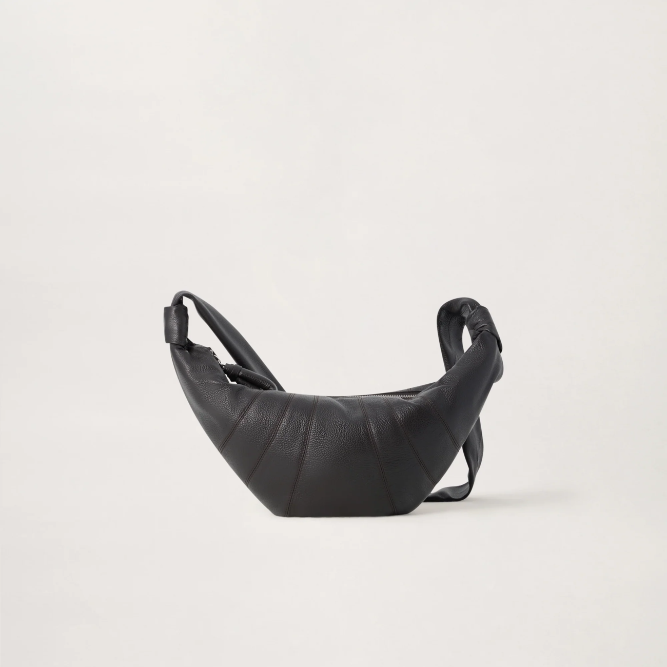 MEDIUM CROISSANT BAG SOFT GRAINED LEATHER - DARK CHOCOLATE