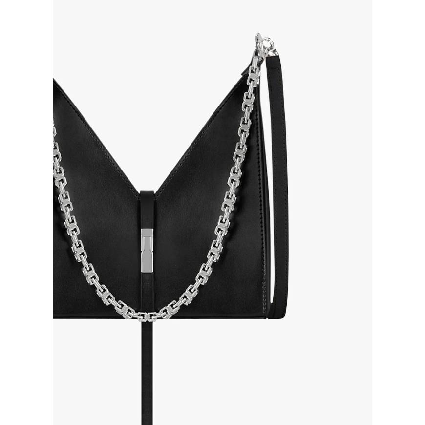 Mini Cut Out bag in box leather with chain