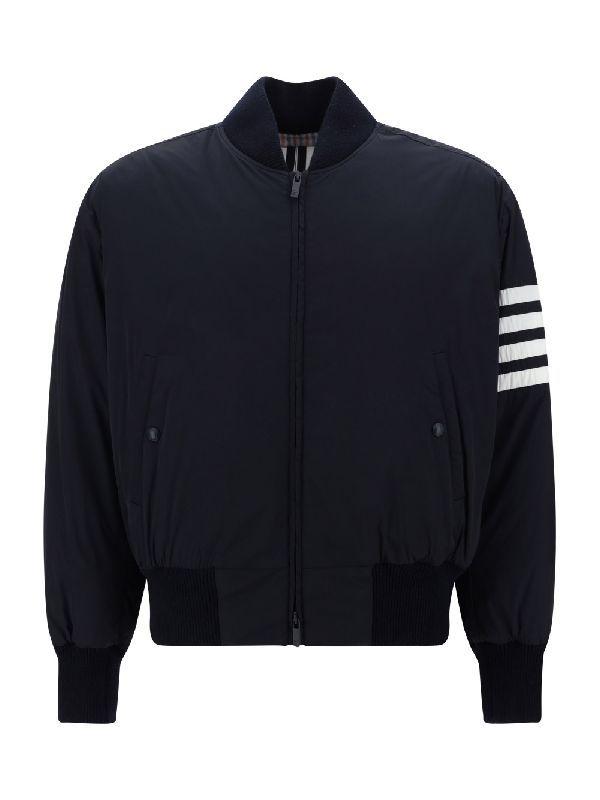 Diagonal Armband Nylon Bomber Jacket