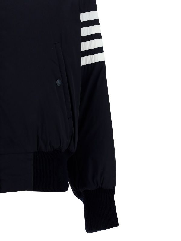 Diagonal Armband Nylon Bomber Jacket