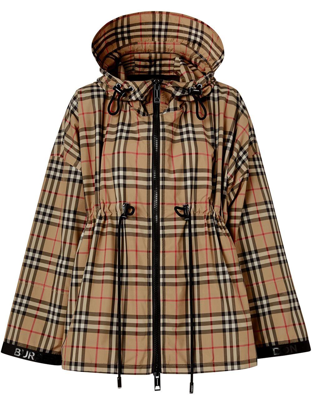 Burberry logo tape Vintage Check hooded jacket