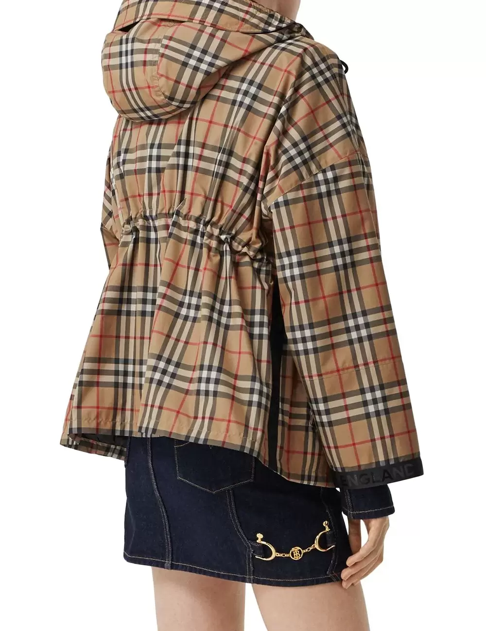 Burberry logo tape Vintage Check hooded jacket