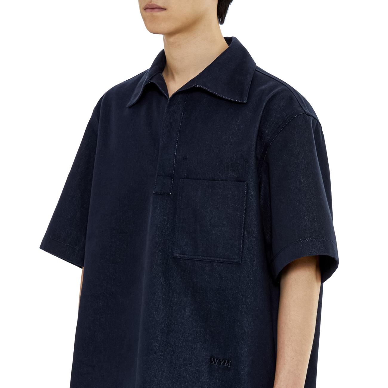 navy denim polo shirt