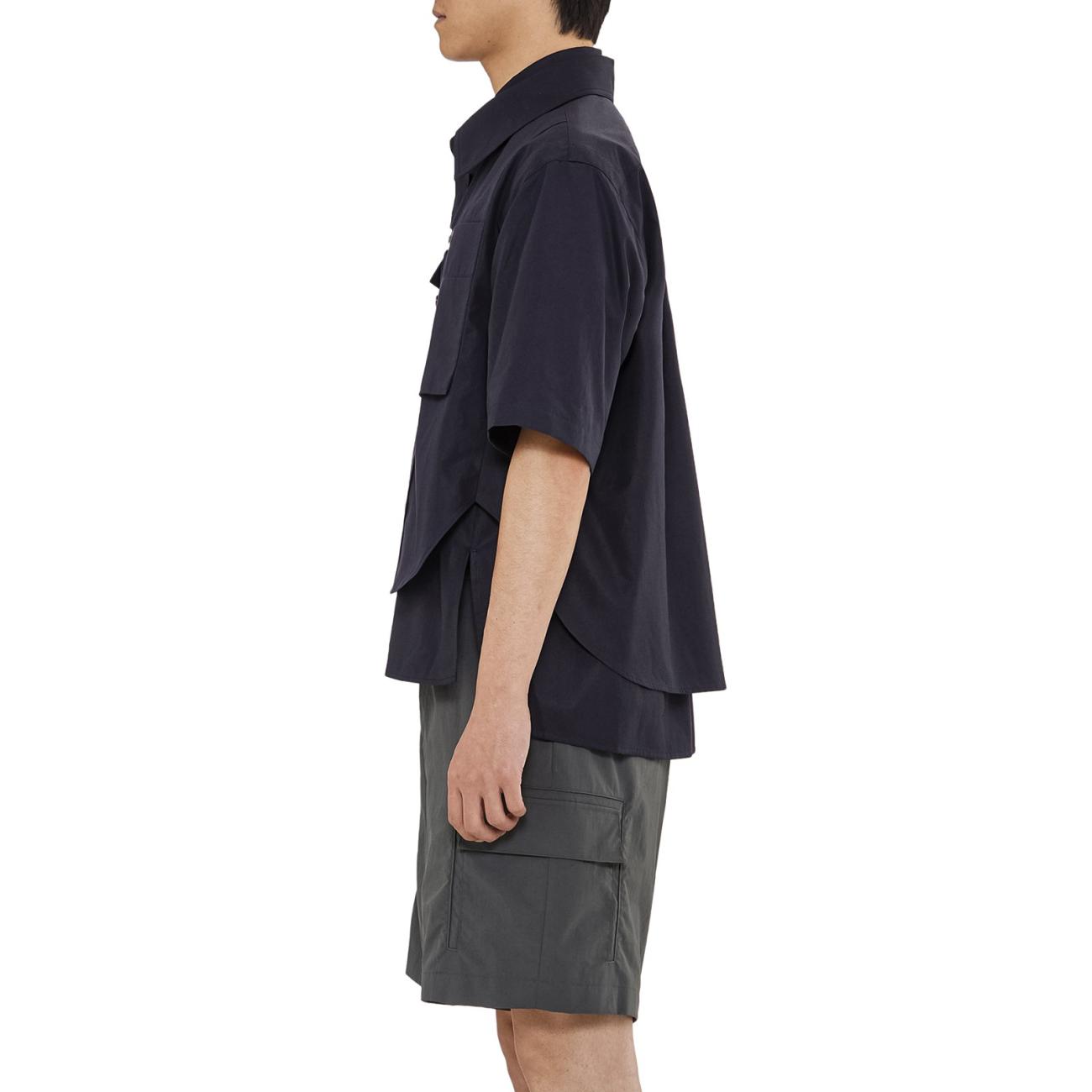 Navy Double Layered Short Sleeve Shirt
