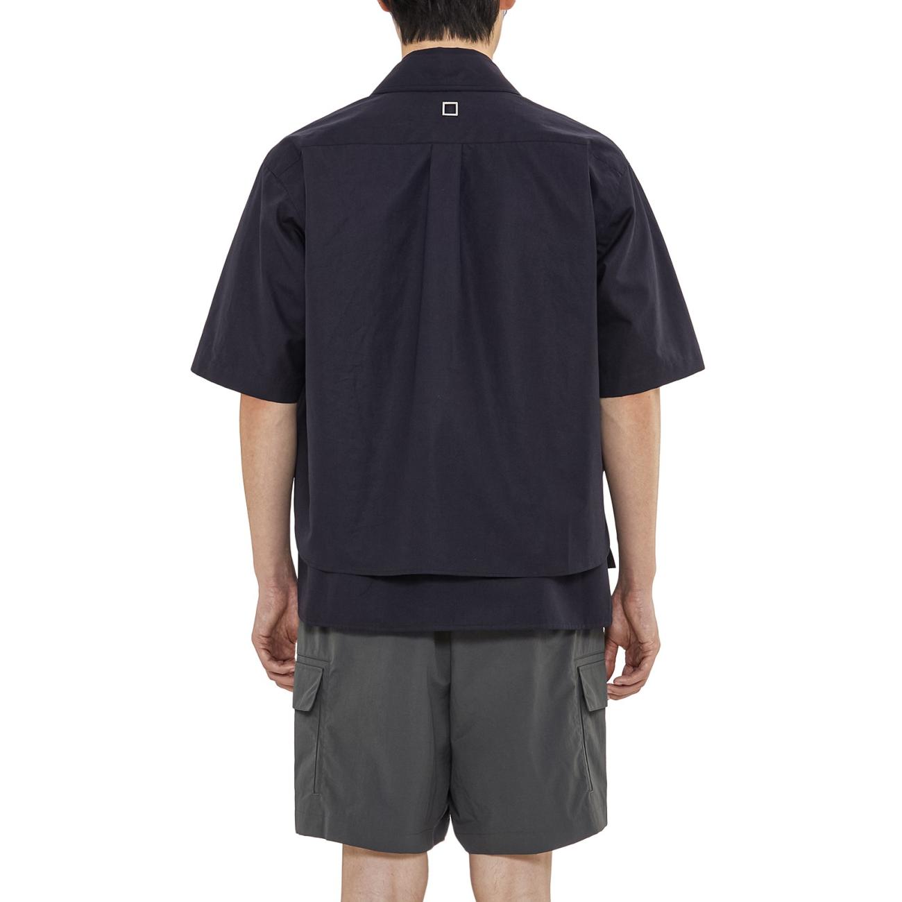Navy Double Layered Short Sleeve Shirt