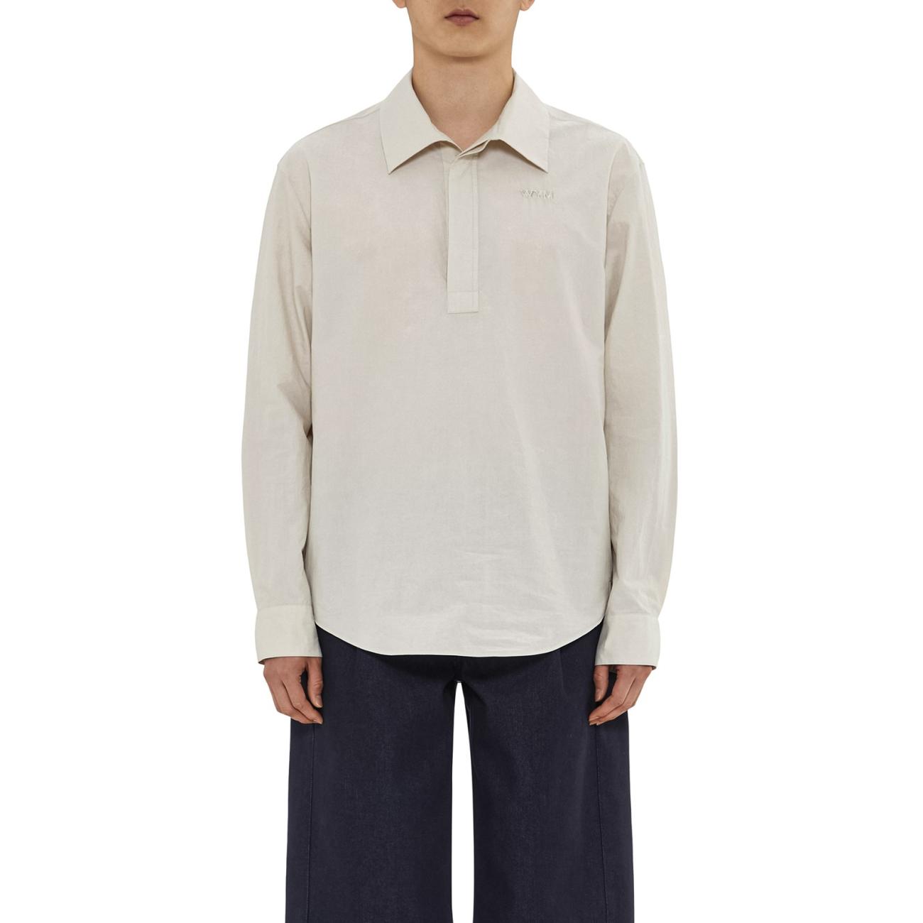 Beige embroidered polo shirt