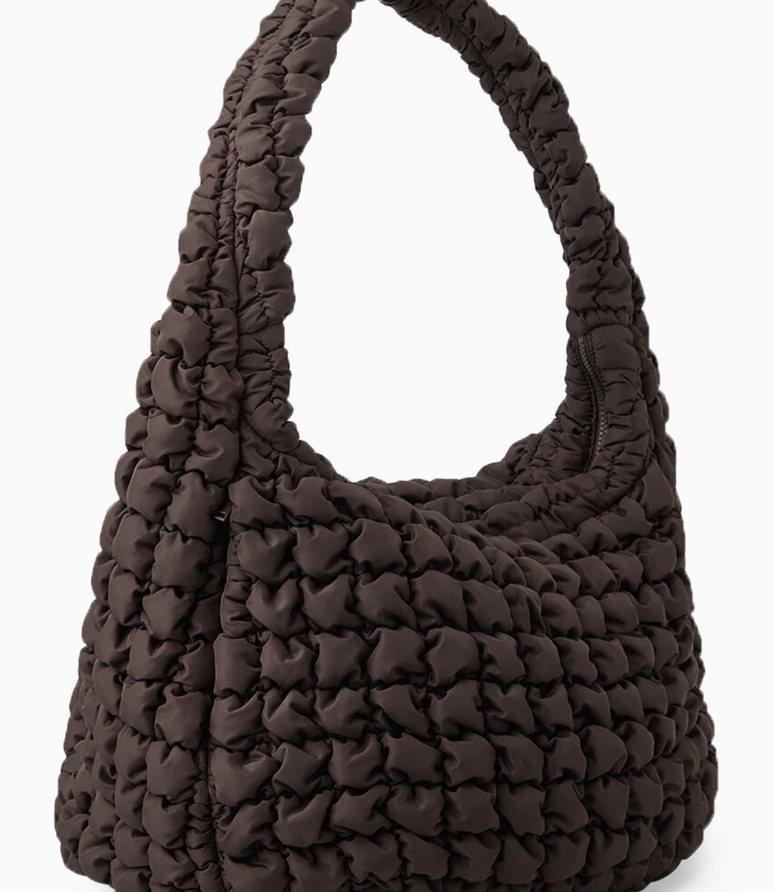 COS Quilted Oversized Shoulder Bag Brown